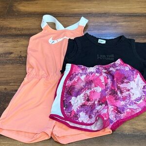 **Bundle** Nike Coral Romper and Shorts Grisino Sleeveless Tee Size 6